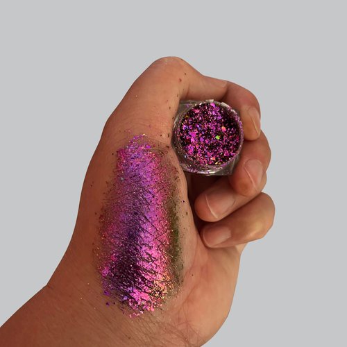 SZDYM Super shine duochrome powder,Colorful neon eye shadow flakes,Multi-Reflective Finishes Makeup,0.26 Grams Pressed Highly Pigmented Minerals (#08)