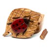Lady Bug - Secret Wooden Intarsia Puzzle Box - Handcrafted from Natural Exotic Woods
