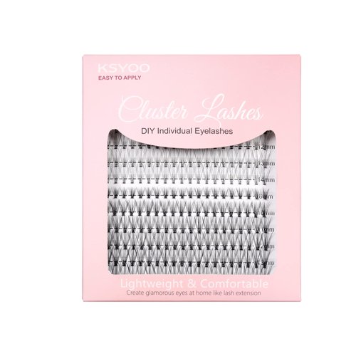 KSYOO 240 Pcs Individual Lashes Clusters 10D/20D D Curl 0.07mm Thickness 8-14mm Mix，Natural Single Eyelash for at Home DIY Eyelash Extension (8/10/11/12/13/14 MIX, 10D&20D-D Curl)