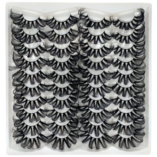 Lashes 25mm Fluffy Mink False Eyelashes Long 20 Pairs Dramatic Thick 3D 5D Faux Mink Lashes 25 mm Fake Eyelashes Pack (VG40), by Kmilro