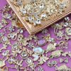 30pcs Random Gold Nail Charms Luxury Zircon Nail Rhinestones 3D Alloy Flower Butterfly Nail Art Charms Metal Snake Rabbit Heart Charms for Nails Mix Styles Nail Gems Nail Jewels for Nail Art Supplies