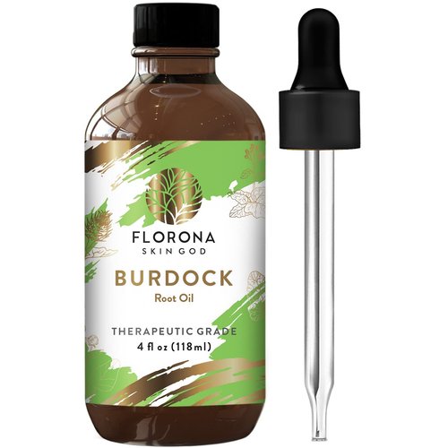 Florona Burdock Root Oil 100% Pure & Natural - 4 fl oz, for Hair, Face & Skin Care