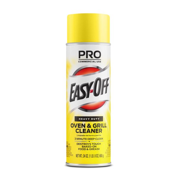 Easy Off Professional Oven & Grill Cleaner, Removes Tough Burnt on Food and Grease, Lemon Scent, 24 Oz Can