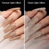 MIZHSE Reflective Gel Nail Polish, Glitter Gold Gel Polish Sparkly Shiny Nail Gel Soak Off UV/LED Lamp Nail Art Varnish for Beginners DIY at Home
