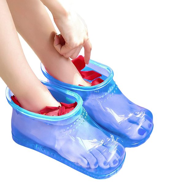 WMHYLYH Massage Foot Bath Shoes Foot Soaking Bath Basin, Portable Foot Soak Tub Foot Soaker, Foot Spa Shoes Pedicure Foot Spa for Thermal Massage to Promote Blood Circulation (Medium,Blue)