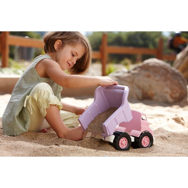 Green Toys Dump Truck, Pink/Purple CB - Pretend Play, Motor Skills, Kids Toy Vehicle. No BPA, phthalates, PVC. Dishwasher Safe, Recycled Plastic, Made in USA.