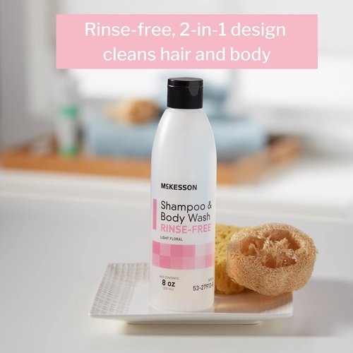 McKesson Shampoo and Body Wash, Rinse-Free, Light Floral, 8 oz, 1 Count
