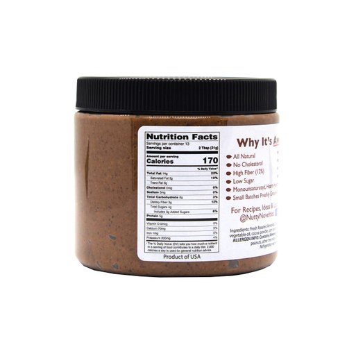 Nutty Novelties Dark Chocolate Almond Butter - High Protein, Sweet Almond Butter - All-Natural, Dark Chocolate Almond Butter Free of Cholesterol & Preservatives - Vegan Almond Butter - 8 Ounces