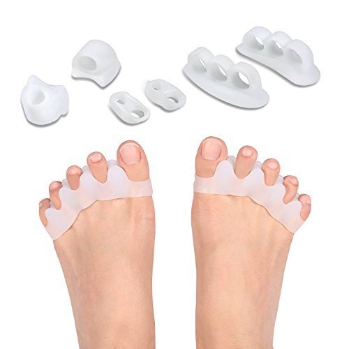Gel Toe Separator & Stretcher Bunion Corrector Splint Kit, Relieve Pain of Hallux Valgus, Tailors Bunion and Hammer Toe, Rubber Silicon Toe Straightener Spacer Spreader Aid for Men and Women (A)