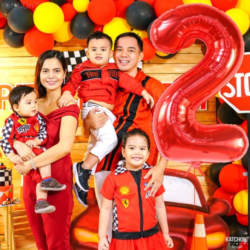 KatchOn, Giant, Red Number 2 Balloon - 40 Inch | 2nd Birthday Balloons for Two Fast Birthday Decorations | Red 2 Balloon Number, 2nd Birthday Decorations for Boys | Plim Plim Birthday Party Supplies
