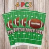 4 Pack Football Themed Tablecloths Disposable Plastic Football Table Cover Supplies Rectangular Game Day Tablecloth Football Field for Tailgate Football Party Decorations, 51'' X 86'' (4 Pack)