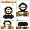 10PCS Retirement Party Decorations，Retirement Honeycomb Centerpieces Gold and Black Retirement Table Decorations for Happy Retirement Party Supplies Man and Women