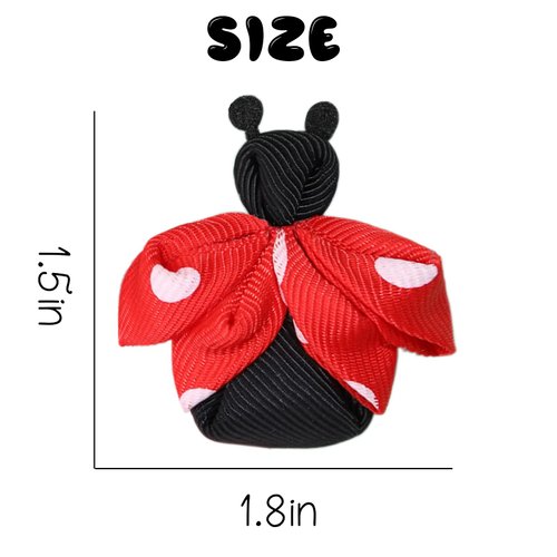 Cute Hair Clips for Girls Ladybug Hair Clip Summer Hair Clips Red Hair Barrettes Non-slip Hairpin Grosgrain Ribbon Hair Pins Insect Hairgrip Back to School Hair Accessories for Hair Decoration 2Pcs