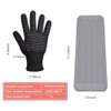 IKOCO Heat Gloves for Hair Styling, Heat Resistant Silicone Mat Pouch and 2Pcs Heat Proof Gloves Mitts for Flat Iron, Curling Iron, Straightener（Black&Grey）