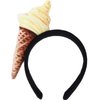 Beavorty Ice Cream Cone Headband, Unisex Adult Food Ice Cream Cone Mini Hat on Headband Food Dress Up Ice Cream Headpiece for Costume Party Supplies Food Party Decoration