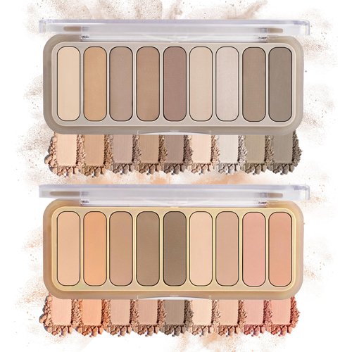 CAHIUYOA 2PCS Naked Matte Eyeshadow Palette Neutral Nude Smoky Eyeshadow Makeup Palette Natural Pigment Eye Shadow Palette Professional Eye Makeup Kit - 03&04