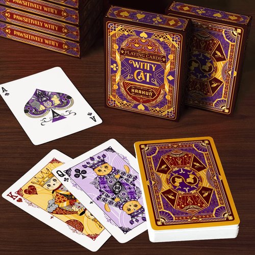 HAAKUN Witty Cat Playing Cards Cute Pet Board Games Poker Decks with Box