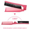 Healeved 2PCS Folding Hair Combs Travel Comb Brush Comb Double Headed Foldable Hair Brush Compact Pocket Hair Comb Folding Hair Brush Folding Comb for Women,Men
