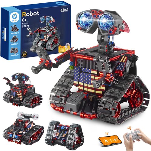 Sillbird Technic 4in1 Remote App-Controlled Robot Building Kit, Educational STEM Toys Coding Robotic Programmable Stunt Racer Christmas Creative Gifts for Boys Girls Ages 6+, New 2024 (560 Pieces)