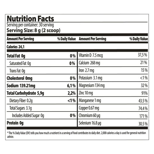 FARMASi Nutriplus Restore – with Calcium, Magnesium, Zinc, Manganese, Copper, Chromium, Selenium & Vitamin D | Non-GMO, Gluten-Free, Vegan | 240 g / 8.47 oz