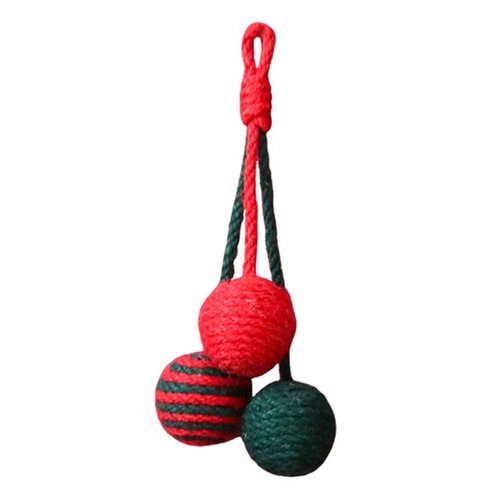 MiOYOOW Cat Toy Sisal Ball, Tricolor Hanging Cat Balls Handmade Cat Scratcher Ball Interactive To...