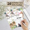 Calling All Party Animals Safari Style Fill-In Birthday Invites(4"x6"), Jungle Animals Birthday Invitations with Envelopes(20-Pack), Birthday Party Supplies for Boys & Girls, Teen, Kids-A01