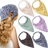 Syhood 6 Pcs Floral Elastic Hair Bandanas Boho Scarf Headband Chiffon Head Kerchief Turban with Hair Clips for Women(Pretty Floral Patterns)