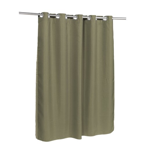 Carnation Home Fashions SCPRE-WAF/42 Pre Hooked Waffle Weave Fabric Shower Curtain, Sage