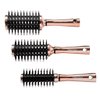 FoxyBae Hair Brush Set - Rose Gold Round Hair Detangler Brush for All Hair Types - Professional Hair Volumizer and Styling Brushes with Vented Barrel - Boar and Nylon Bristles
