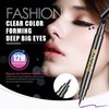 Erinde 6 Colors Double-headed Liquid Eyeliner Stamp Pen Set, Blue Red Pink Purple Green Black Colorful Winged Eye Liners for Women, Waterproof Long-Lasting Star Moon Heart Halloween Eye Face Makeup