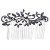 Lurrose Wedding Hair Comb Blue Rhinestone Hair Comb Hairpin Bride Vintage Flower Crystal Overtone Bridal Hair Accessories for Bridal Bridesmaid