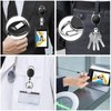 Teskyer 2 Pack Badge Holders, Retractable Badge Reel with Carabiner Belt Clip and Key Ring for ID Card Name Holder and Keychain