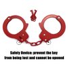 AUYYOSK Toy Metal Handcuffs with Key,Safety Party Supplies Accessory Pretend Play Hand Cuffs for Kids Children (Red)