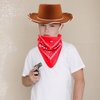 SGBETTER 4 Pack Kids Cowboy Hat with 4 pieces Bandana Set Felt Cowboy Hat for Boys Grils Western Theme Birthday Party Costume Dress up (Brown)
