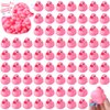 Chitidr 200 Pieces Mini Rubber Duck in Bulk Squeaky Rubber Ducks Bath Toys Tiny Float Bathtub Duckies Baby Shower Party Favor for Birthday Classroom Carnival Prizes Car Decor Supplies (Pink)