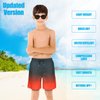 Boys Black Red Ombre Swim Trunks with Boxer Brief Liner Anti Chafe No Binding Swimming Shorts Compression Lined 4-Way Stretchy UPF Quick Dry Bathing Suit Size 14-16