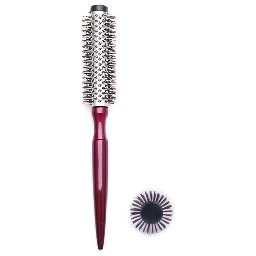 PERFEHAIR Small Round Hair Brush for Blow Drying With Soft Nylon Bristles, 1.6 Inch, for Short or Medium Curly Hair-Red