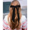 2PCS Velvet Hair Bows Ribbon Hair Clip Black Beige Accessories Ponytail Holder Accessories Slides Metal Clips Hair Bow for Women Girls Toddlers Teens Kids