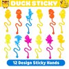 36PCS Duck Party Favors - 24PCS Temporary Tattoos 12PCS Sticky Hands Perfect Birthday Supplies for Kids Stretchy Fidget Goodie Bag Stuffers Treasure Box Toys Classroom Prizes Student Gifts