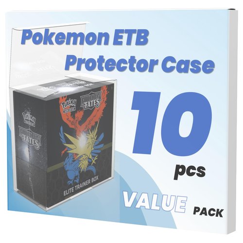 HOUSYLOVE PET Elite Trainer Box Case Protectors for Pokemon Elite Trainer Boxes ETB (10 Pack) - 0.50mm Thick Clear Pokemon Display Box - ETB Protector Case - Pokemon Display Case (Pack of 10)