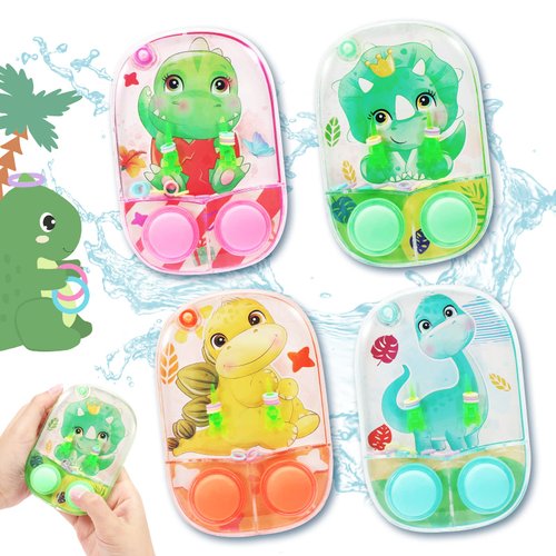SevenQ Water Games for Kids Handheld, 4 Pack Dinosaur Toys Water Ring Toss Handheld Games Water Toys, Car Game for Kids and Family Stress Relief,Retro Toys Mini Toys for Party Favor Gifts Travel Games