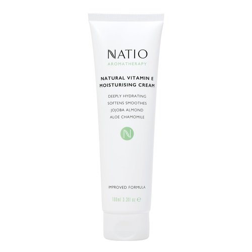 Natio Australia Aromatherapy Natural Vitamin E Moisturizing Cream, 3.4 ounce - Non-Greasy Aloe Vera Face Moisturizer - Deeply Hydrating Face Cream