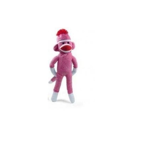 Plushland 20" Adorable SOCK MONKEY, Soft Plush Knitted Stuffed Animal Toy Gift - for Kids, Babies, Teens, Girls and Boys Baby Doll Present Gift Mother's Day Birthday Graduation Puppet (Pink)