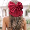 VOBOBE 2PCS Big Hair Bows for Women Girls, Black Red Satin Hair Bow Hair Clips Hair Accessories Barrettes for Adult Girls (Black+Red)