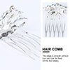 Minkissy 4Pcs Princess Crown Comb Mini Tiara Hair Comb Shiny Rhinestone Tiara for Girls Hair Dectoration