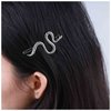 Allereyae Vintage Snake Hair Clip Barrette Serpent Hair Pin Barrette Punk Medusa Side Hair Clip Barrette Bobby Pin Silver Snake Head Clip Headwear Hair Accessories for Women (Silver)