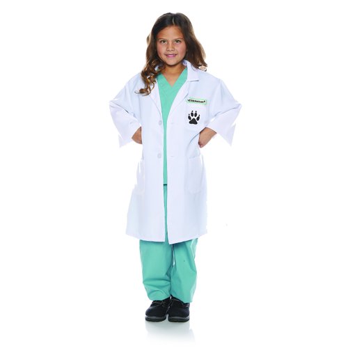 Underwraps Kid's Children's Veterinarian Lab Coat and Scrubs Costume Set Childrens Costume, Multi, Small