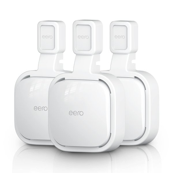 3Pack Wall Mount Holder for eero Pro 6e/Pro 6 Mesh Wi-Fi System,Outlet Wall Mount Stand Bracket for eero Pro 6e tri-Band Mesh,Wall Bracket for eero Pro 6 Extender Router Wire Organizer[Upgraded]