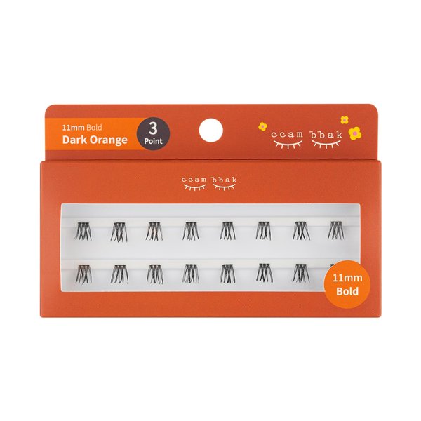 CCAMBBAK Bold - Looks So Natural False Eyelashes Handmade Lightweight Individual Lashes K-Beauty Extension Lengthening Wisps Authentic Fake Eyelashes (11mm Bold (Black), 3Point)