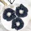 12 Pcs Faux Leather Jacket Cheer Hair Scrunchies For Thick Hair School Performance Scrunchy Sports Ponytail Holder Wrist for Girls Cosplay Show (Black)